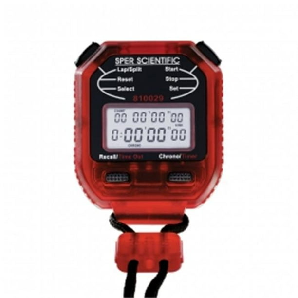 Sper Scientific 810029R 8 Memory Stopwatch Digital Count Up & Countdown