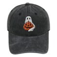 thumbnail image 2 of Certgust Womens Hats Baseball Caps Under $5 Womens Baseball Caps Pumpkin Embroidered Wash Retro Soft Top Halloween Casual Sun Hat Baseball Cap Women Brown, 2 of 3