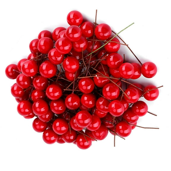 BORDSTRACT 100 Pcs Artificial Holly Berries For Christmas Wreath Decorations Wreath Making Tree Decorations Wreath Wedding Party