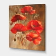 thumbnail image 3 of Designart ' Red Blossoming Poppies Over Wild Brown II ' Traditional Canvas Wall Art Print, 3 of 4