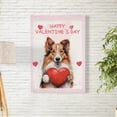 thumbnail image 2 of Happy Valentine's Day Collie Brings Love Heart Vertical Matte Canvas Poster Collie Dog Lover Gifts Idea Wall Art Home Decor - 02028, 2 of 5