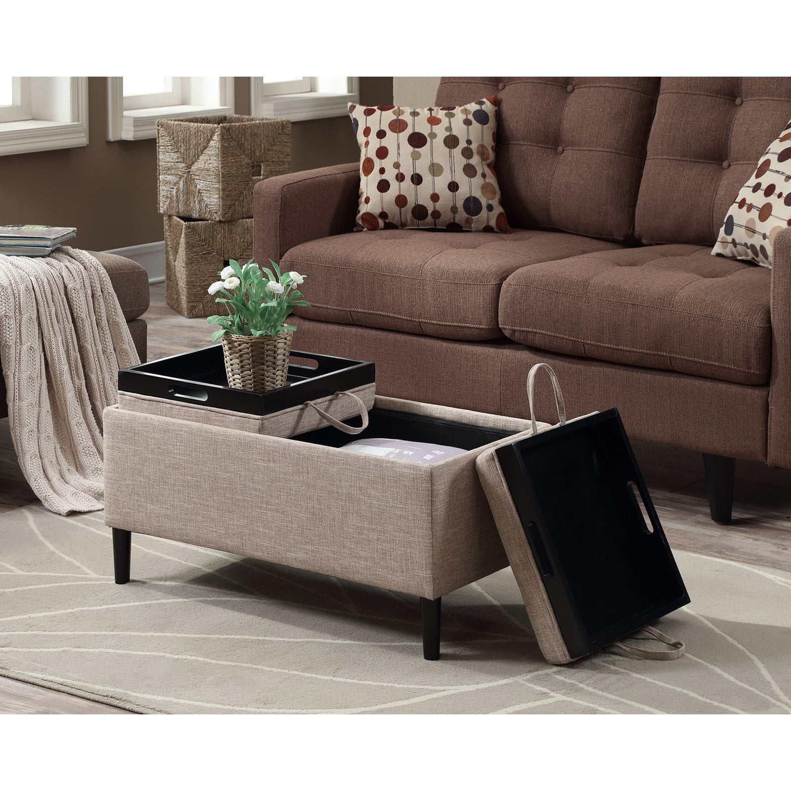 Convenience Concepts Designs4Comfort Magnolia Storage Ottoman with