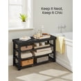 thumbnail image 3 of SONGMICS Shoe Rack Bench, 3 Tier Bamboo Shoe Storage Organizer, Entryway Bench, for Living Room, Bathroom, Bedroom, 11.3 x 35.2 x 20.5 Inches, Ink Black, 3 of 7