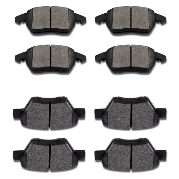 ECCPP 8pcs Ceramic Brake Pads Fits 2010-2017 for Volkswagen Jetta 2.5L 2010-2014 for Volkswagen Golf 2.5L Front,Rear,Left,Right