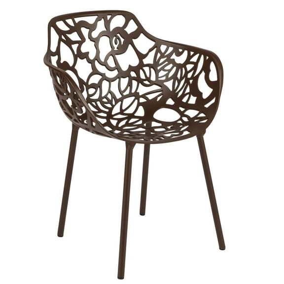 Modern Aluminum Accent Chair - Farmhouse Patio Outdoor Dining Seating