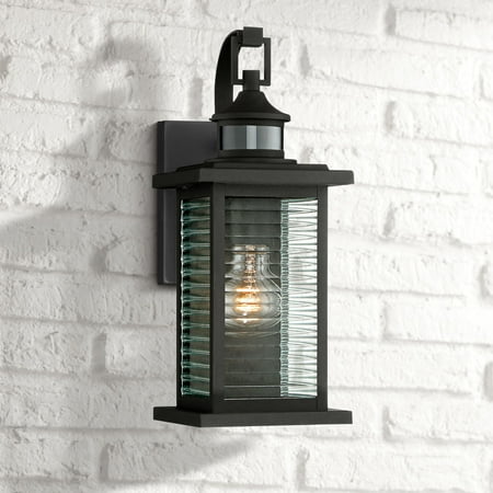 sensor outdoor stripped timberland textured fixture entryway porch motion security clear glass john modern light