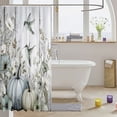 thumbnail image 3 of Manfei Vintage Fall Pumpkin Shower Curtain 72Wx72L,Blue Hummingbird Bathroom Curtain, 3 of 5