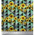 thumbnail image 1 of Soimoi Polyester Crepe Fabric Check,Dot & Sunflower Flower Printed Craft Fabric by The Yard 52 Inch Wide, 1 of 3
