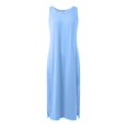 thumbnail image 7 of Womens Summer Dress Long Dress Casual Loose Maxi Dresses Beach Outfit 2024 Resort Women Summer Dress Sleeveless Hollow Out Lace Side Slit Summer Tank Dress Lady Night Clothes Summer Nightgowns Women, 7 of 7