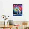 thumbnail image 2 of Sheronv Polar Bear Aurora Borealis Metaphysical Art Fine Art Aesthetic Poster Print Wall Painting Home Office Farmhouse Decor 16x20 in, 2 of 5