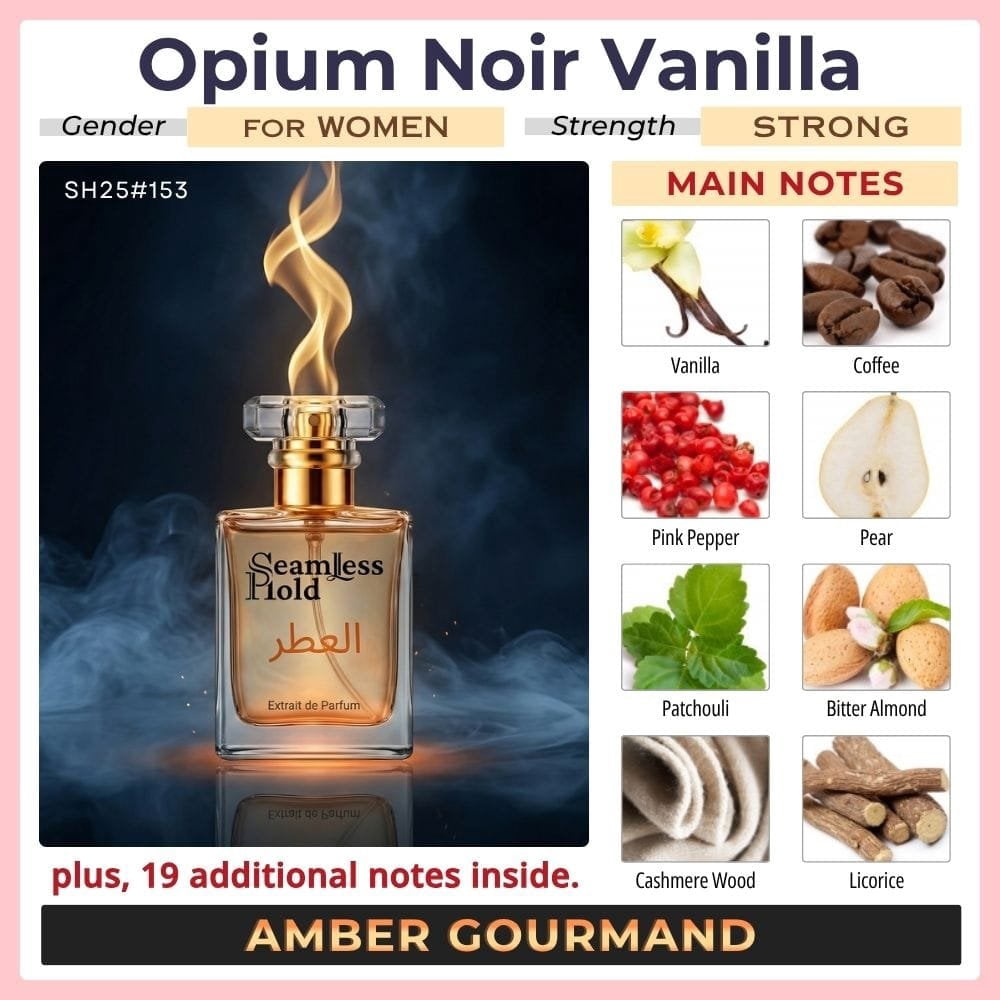 Seamless Hold Opium Noir Vanilla Coffee White Floral Perfume for Women Parfum | Inspired Luxury Fragrance | Long-Lasting Scent - 1 oz (30 ml)