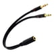 thumbnail image 5 of Adaptador de auriculares Methold negro 3,5 mm cable de audio con micrófono y divisor 1 hembra a 2 macho, 5 of 6