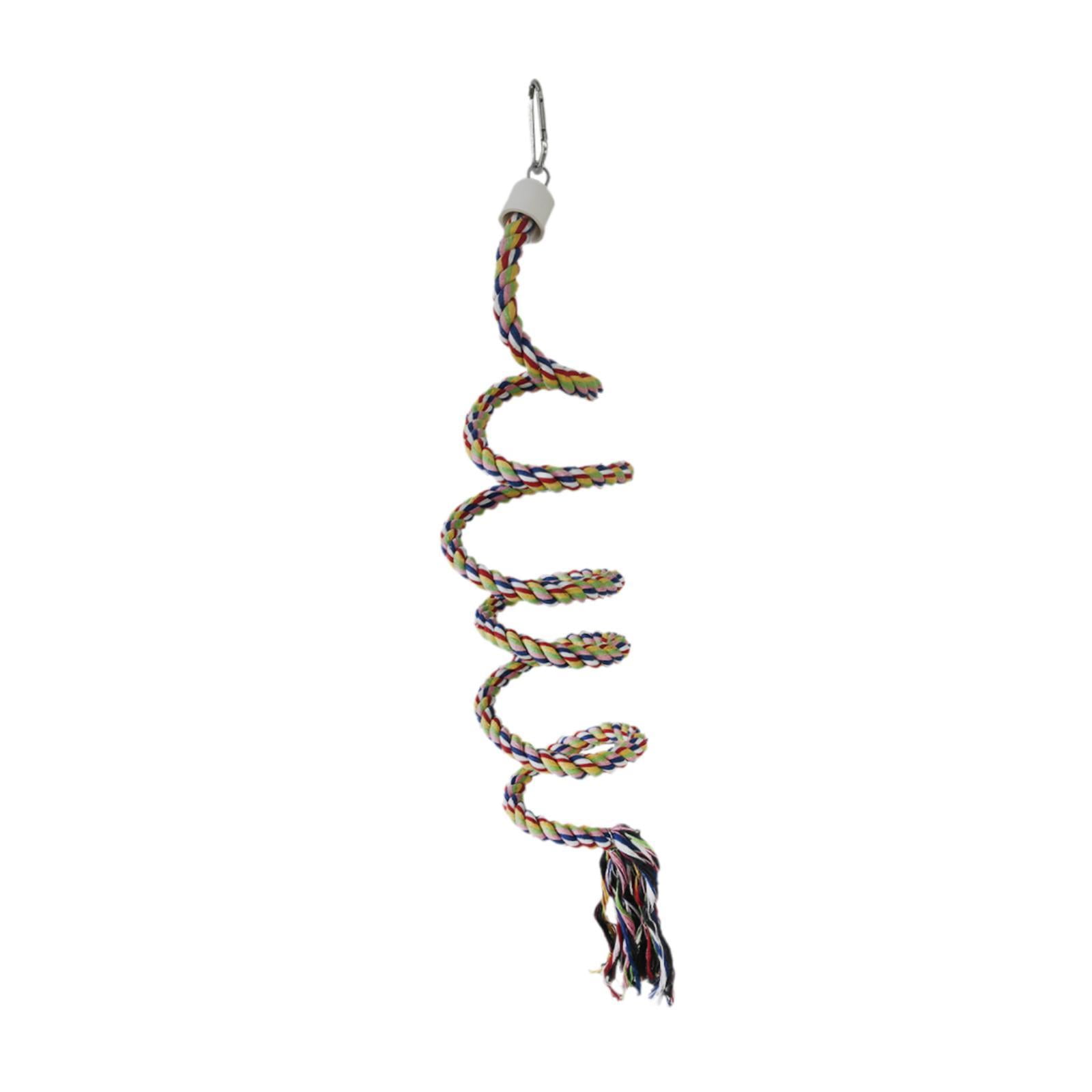 yotijay Bird Rope Perch ,Parrot Swing Perch ,Colorful ,Pet Supplies ,Climbing Toy ,Cotton for Canaries Parakeets African Grey Parrots