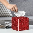 thumbnail image 6 of Naloa Red Glitter Tissue Box CoverLeather Tissue Holder Square Facial Tissue Case Facial Paper Organizer Dispenser for Bathroom, Vanity Countertop, Tabletop, Car, 6 of 8