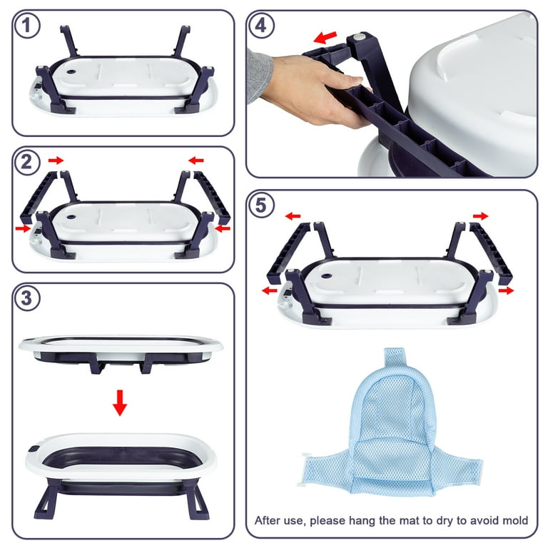 BORDSTRACT 15.0x10.4in Baby Infant Bath Seat Folding Babies