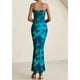 thumbnail image 2 of Vestido largo PRETTYGARDEN para mujer, ajustado sin tirantes, con estampado floral, 2 of 9
