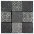 thumbnail image 1 of Intrend Tile LS008-S 4 x 4 in. Classic Deco Square Mosaic Blend - Black Slate, 1 of 1
