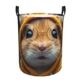 thumbnail image 1 of Balery Modern Yellow Sweater Guinea Pig Cesta de ropa redonda con asas, impermeable, independiente, para ropa, juguetes, dormitorio y familia-Small, 1 of 6