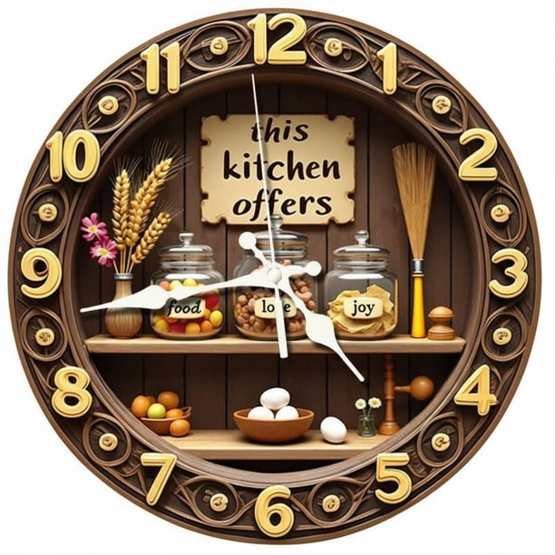 Reloj De Pared Redondo De Madera, Silencioso, Sin Tictac, Funciona Con Pilas, Fácil De Leer, Ideal Para La Decoración Del Hogar En Sala De Estar, Cocina O Dormitorio. 20 Cm. Cq2115c 20CM Cq2115c