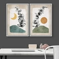thumbnail image 5 of IDEA4WALL Framed Canvas Print Wall Art Set Crescent Moon Sun Forest Flower Landscape Nature Illustrations Modern Art Rustic Decorative for Living Room, Bedroom, Office - 16"x24"x2 White, 5 of 5