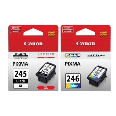 Genuine Canon PG-245 XL High Capacity Black and Canon CL-246 Color Ink Cartridge