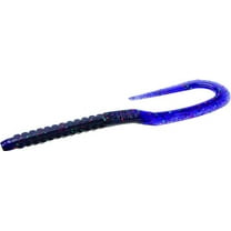 Zoom U-Tale Worm Freshwater Fishing Soft Bait, Junebug Red, 6 3/4", 20-pack