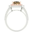 thumbnail image 4 of 2.07 ct Princess Cut Simulated Champagne Diamond with Simulated Diamond Halo Accents 18K White/Rose Gold Womens Engagement Ring, 4 of 5