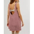 thumbnail image 2 of Women's Corduroy Overall Dress Round Neck A Line Skirtall Jumper Mini Dress Pinafore with Pockets, 2 of 7