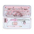 thumbnail image 2 of Ensemble de Géométrie Mathématique avec Boîte de Rangement Incassable Règle Crayon Effaceur 8 Pcs Rose, 2 of 9