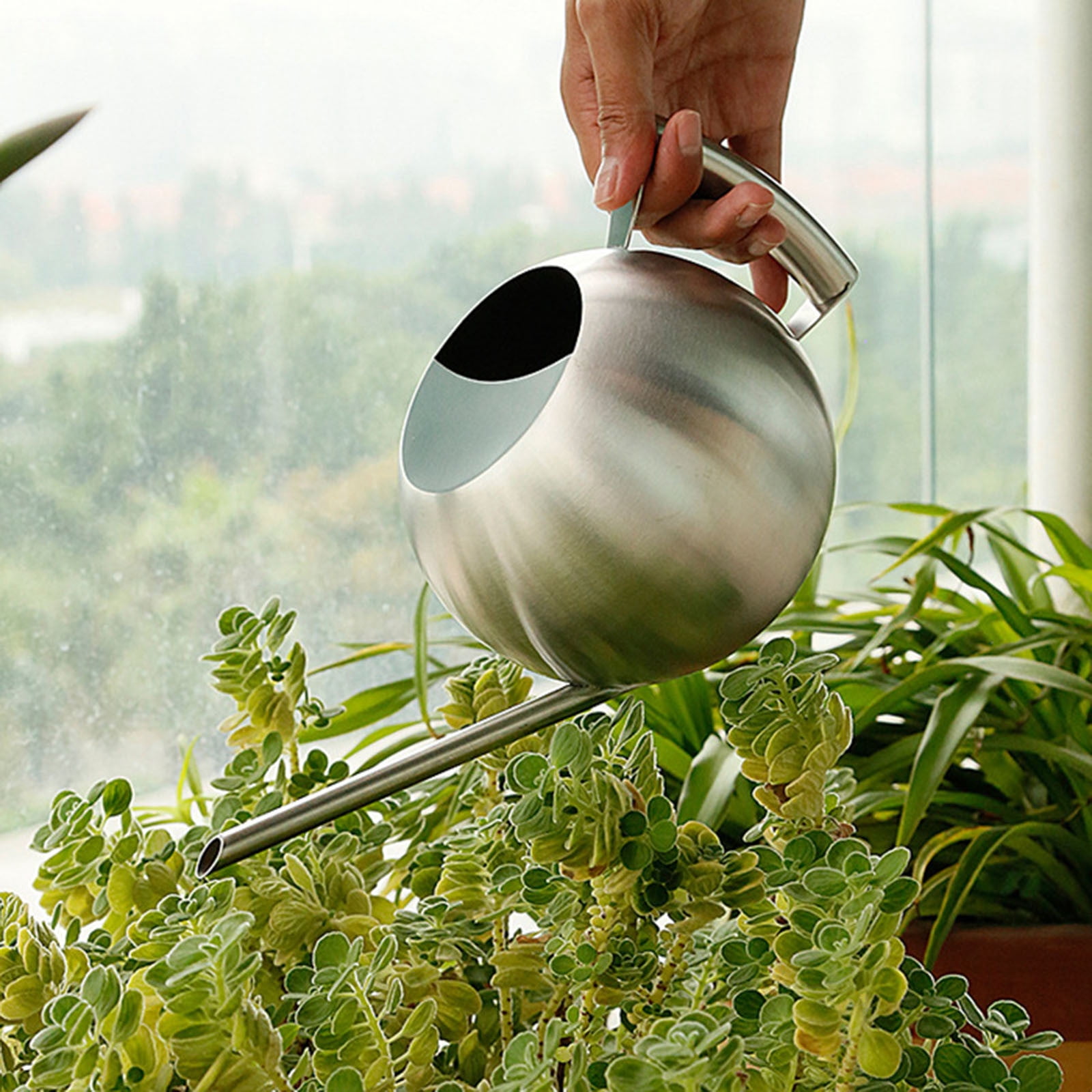 Skegnu Savings Up to 30% Off Watering Can Outdoor Stainless Steel Watering Can-1L Metal Watering Can With Long Spout To Spillage, Perfect Plant Watering Can For Outdoor And Indoor Plants