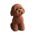 thumbnail image 1 of Figura de perro en miniatura para decoración del salpicadero del coche, artesanía, escultura pequeña y bonita. marrón en cuclillas, 1 of 9