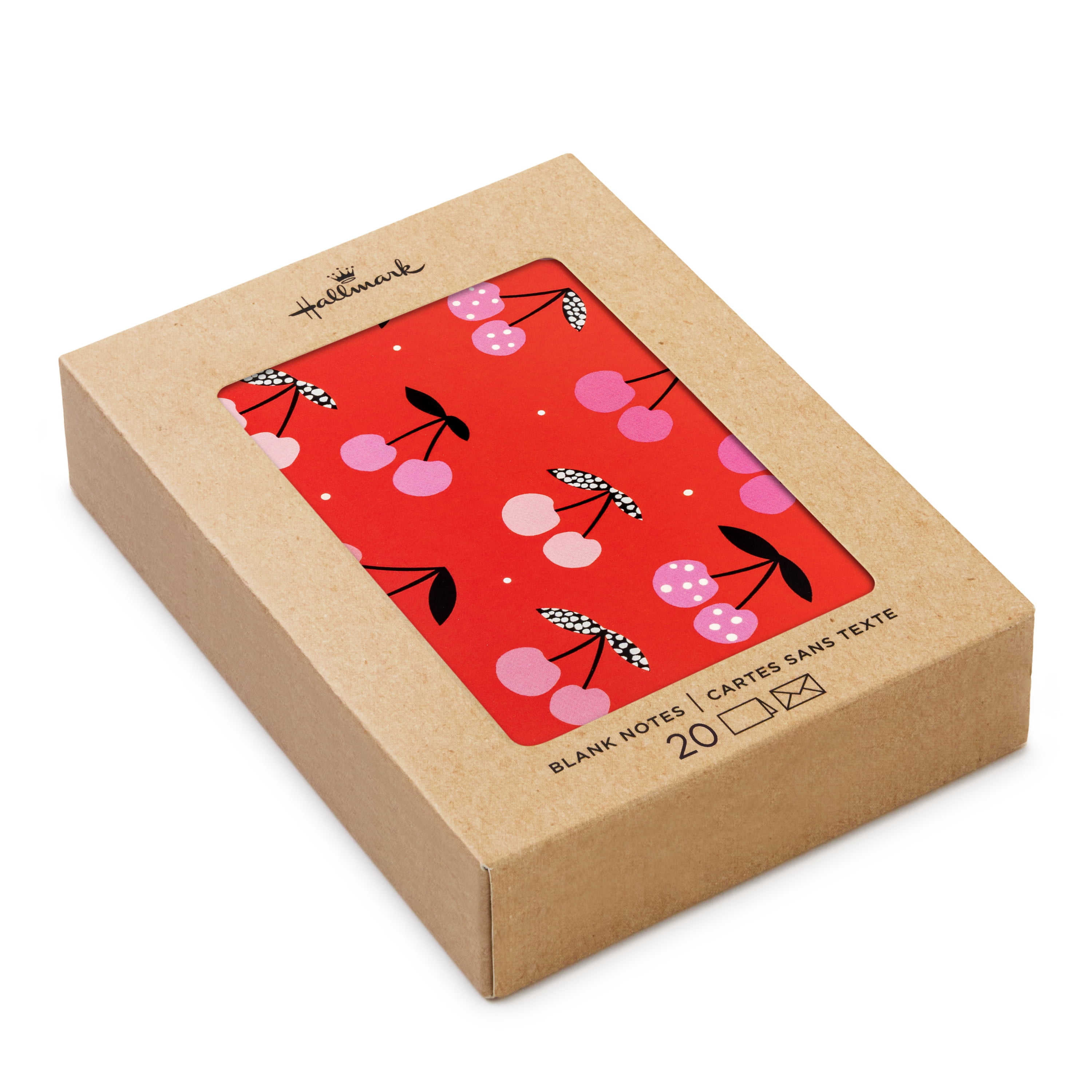 Hallmark Blank Notes (Cherries on Red), Pack of 20