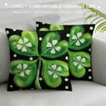 thumbnail image 3 of JEUXUS St Patricks Day Clover Polka Dot Black Throw Pillow Cover, Cushion Case Decoration for Sofa Couch, 3 of 5