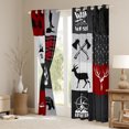 thumbnail image 3 of Homewish Happy Camping Adventure Blackout Curtains Set of 2 (52x84 Each),Jungle Animal Deer Bear Window Curtains,Red Gray Plaid Curtains and Drapes For Teens,Ultra Soft Home Decor, 3 of 6