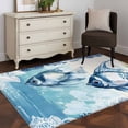 thumbnail image 4 of Ocean Fish Area&nbsp;Rug 4x6ft Nautical Retro Watercolor Blue Marine Life Seaweed Non-Slip&nbsp;Washable Square&nbsp;Rugs Soft Felt Indoor Floor Mat for Bedroom Kitchen Living Room Bathroom, 4 of 9