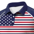thumbnail image 3 of Betivan Men Turndown Collar Tops Short Sleeves Independence Day Print Button Pullovers Grunt Style Shirts for Men Breathable Holiday Gathering Party, 3 of 4
