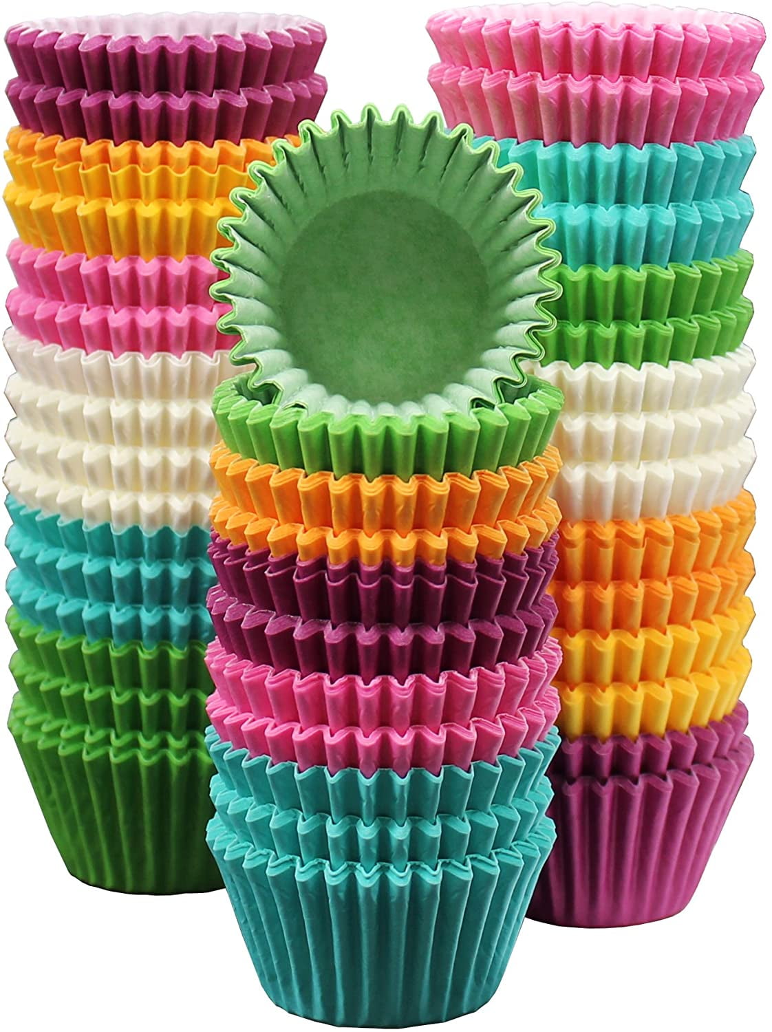 RAYNAG 50 Pieces Paper Muffin Cake Baking Cups Square Cupcake Liners Holder Cases