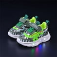 thumbnail image 2 of ZACPNCV Boys Dinosaur LED Light Up Sneakers Breathable Mesh Casual Soft Sole Running Shoes Toddler, 2 of 8
