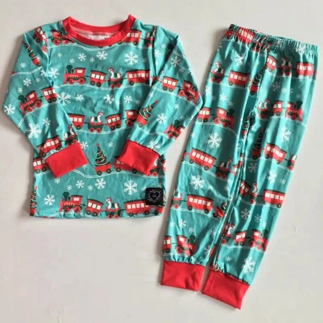 Conjuntos de pijamas de algodón para bebés y niños, ropa de dormir de Navidad, traje de pijama de manga larga, Tops y pantalones, 2 piezas