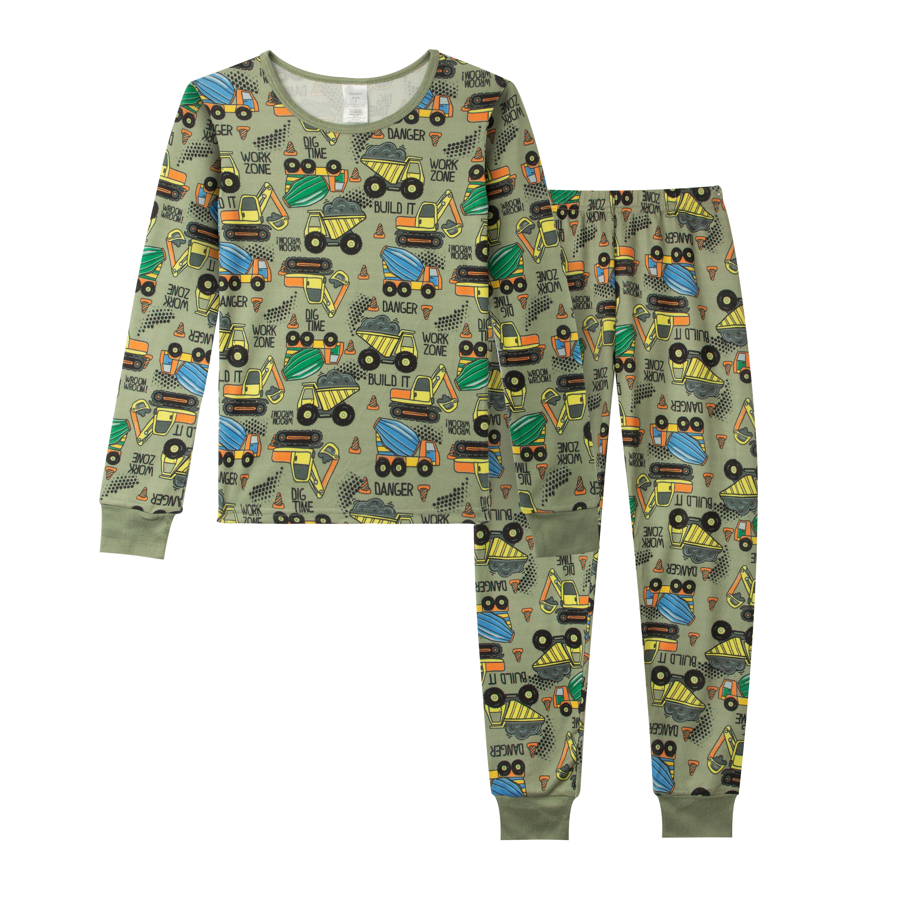 Modern Kids Little Boys Pajama Sets Trucks Soft Boy PJs