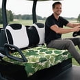 thumbnail image 3 of Uorisanigo Golf Cart Seat Cover for 2 Person Seats, Golf Club Car Accessories, Non-Slip Hawaiian Palm Leaf Golf Cart Seat Towel Blanket with 4 Pockets, for Golf Lovers, 3 of 7