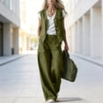 thumbnail image 3 of Iyufng Women's Solid Color Summer Outfits 2 Piece Button Down Vest Top and Casual Pants Set with Pockets, 3 of 9