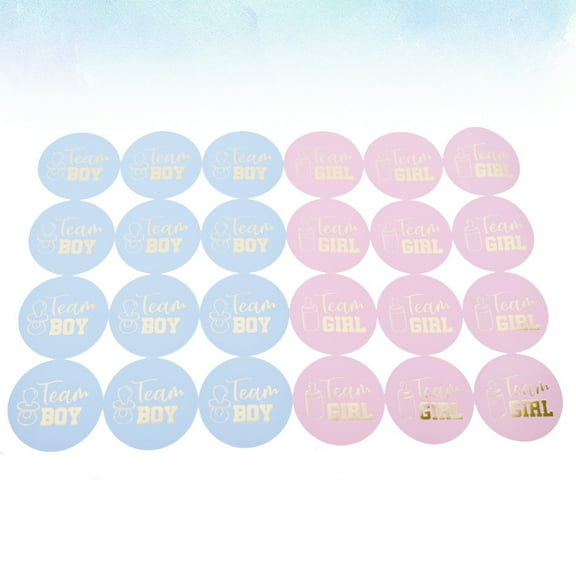 COSMOBETTY 72Pcs Team Boy Team Girl Stickers Assorted Color Paper Self-Adhesive for Birthday Party