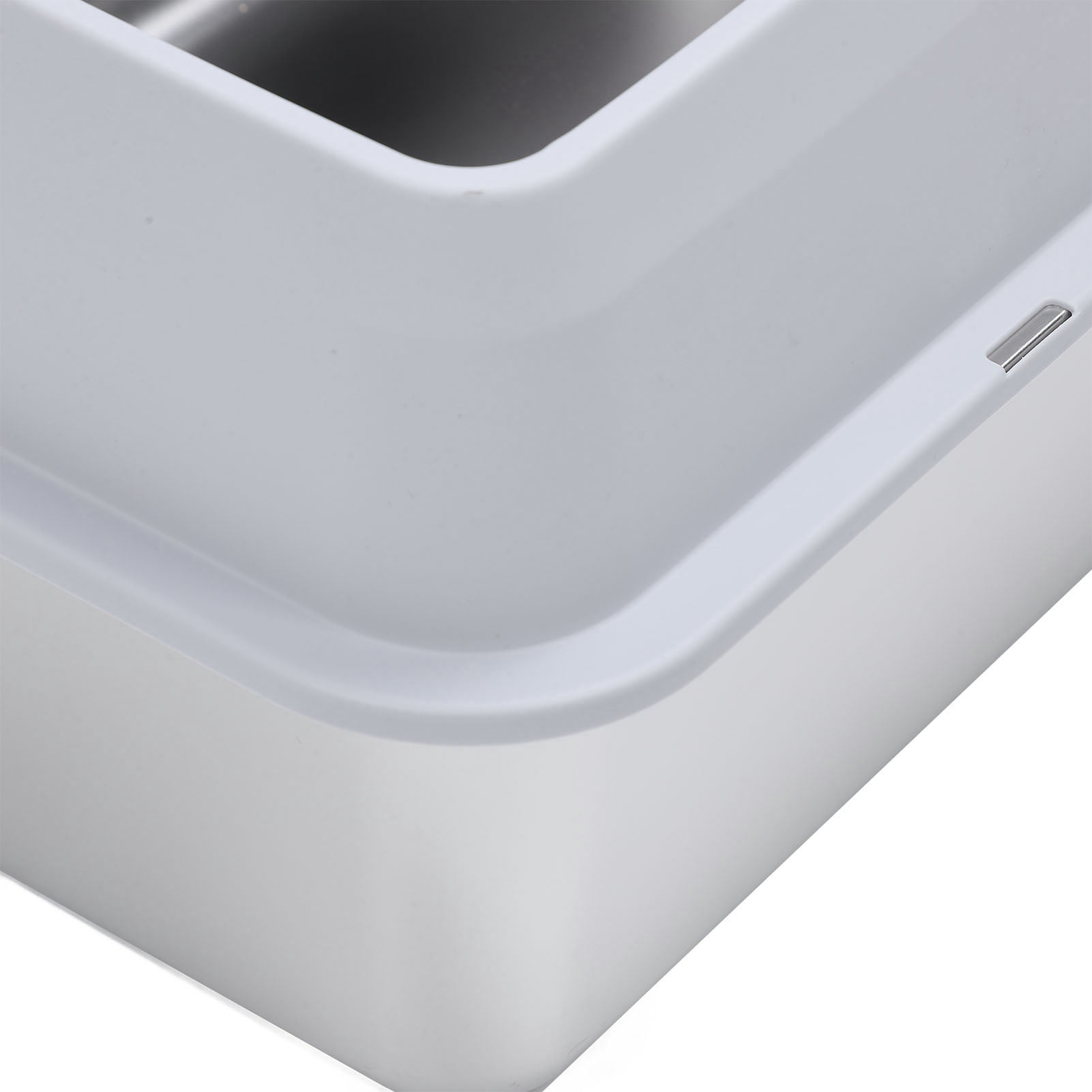 BOKYAN Stainless Steel Cat Litter Box Anti Splashing High Sided Metal Kitty Tray with Scoop for Indoor Cats Grey Small 19.7 x 13.8 x 7.5 inches / 50 x 35 x 19 cm