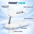 thumbnail image 5 of Swayvoo 3-in-1 Wireless Charging Station, Up to 15W Fast Wireless Charger for Compatible iPhone, Apple Watch and AirPods, Magnetic Phone Stand White, 5 of 7