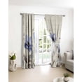 thumbnail image 3 of Purple Spring Floral Blackout Curtains for Bedroom/Living Room, Thermal Insulated Kitchen Curtains, Vintage Botanical Retro Art Grommet Darkening Window Treatment Drapes 27.5"x39"x2, 3 of 8