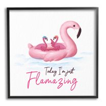Today I'm Flamazing Flamingoes Animals & Insects Graphic Art Black Framed Art Print Wall Art