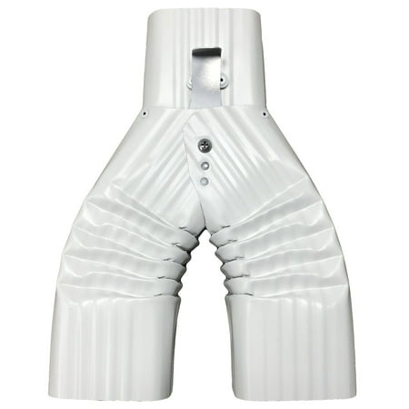 Basic Downspout Diverter for Rain Barrels (3X4, Low Gloss White)