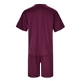thumbnail image 4 of Yindaity Mens 2 Piece Outfits Casual T Shirts Short Sets Summer Tracksuits and Athletic Matching Set with Pockets Red,XL, 4 of 5