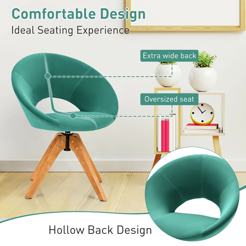 Finihen Swivel Accent Chair, Swivel Chair with Oversized Upholstered Seat, for Home, Office, Green